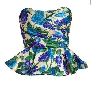 Ronny Kobo Floral Peplum Top